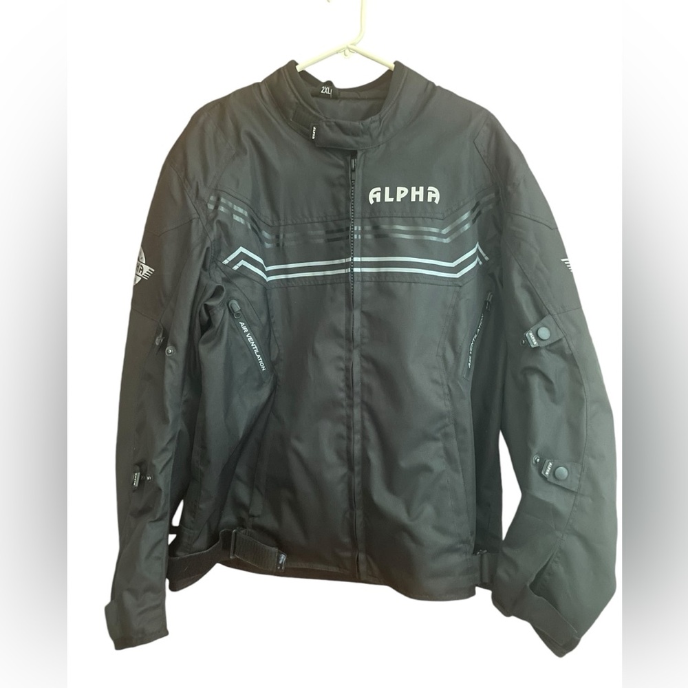 Mens Alpha Cycle Gear Biker Jacket with Pads Size 2XL